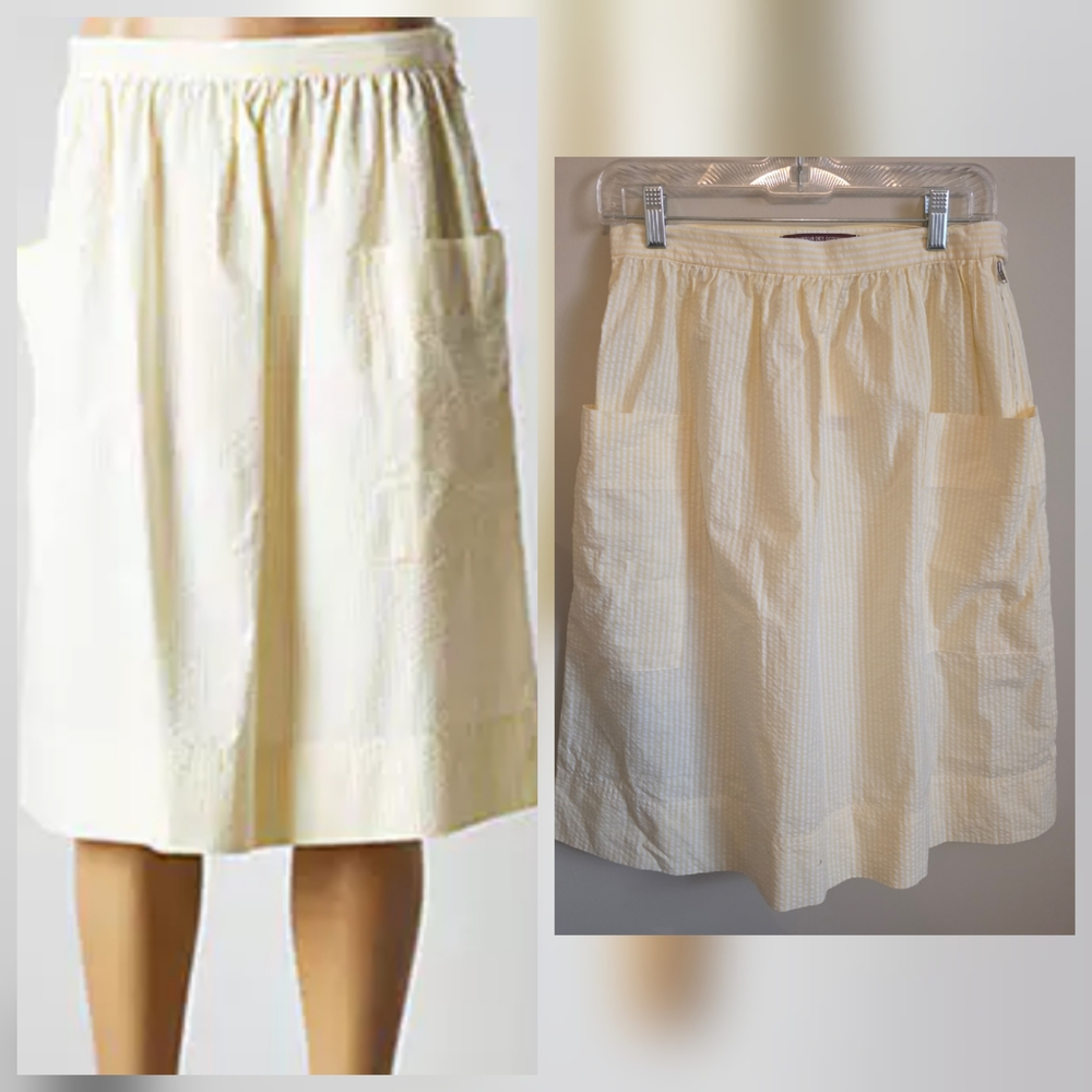 Comptoir Des Cotonniers Ladies Size Small French Brand Seersucker Yellow White